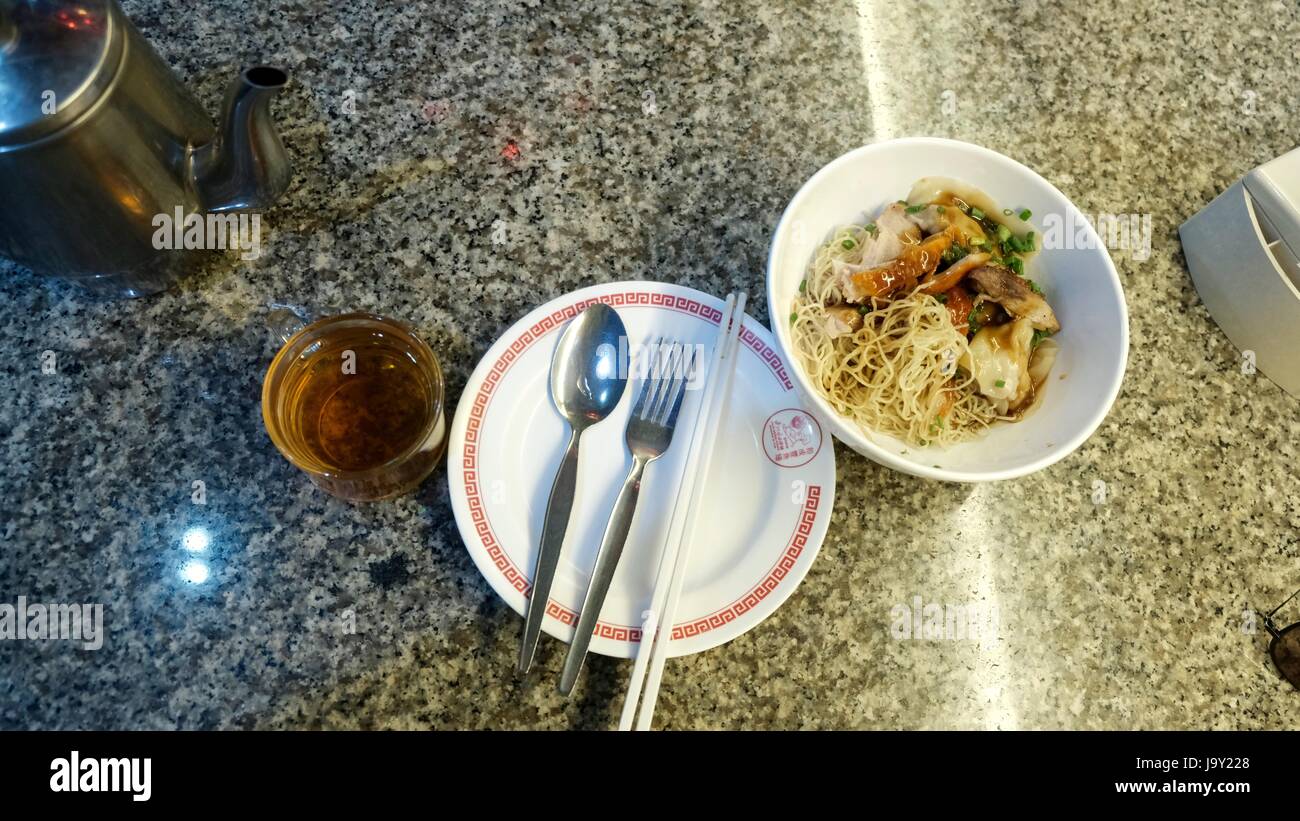 Thai Style Chicken Noodle Soup Restaurant in Bangkok Thailand Stockfoto