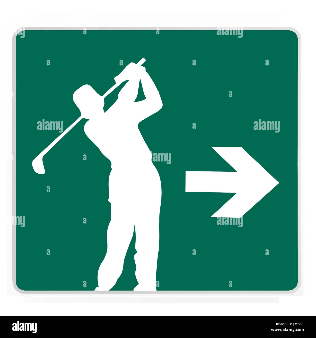 Straßenschild - Golfer grün Stockfoto