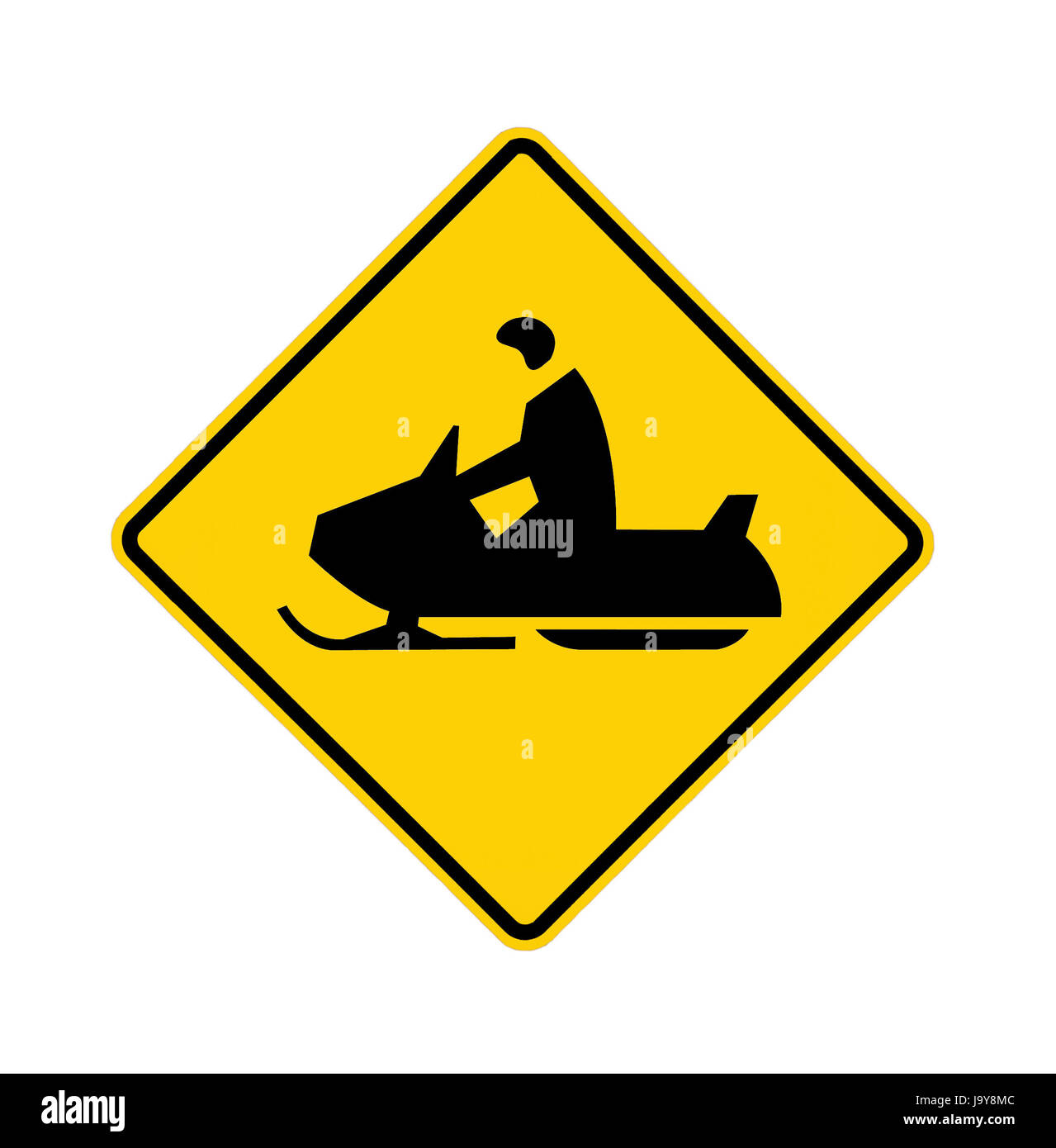 Straßenschild - Snowmobiler Stockfoto