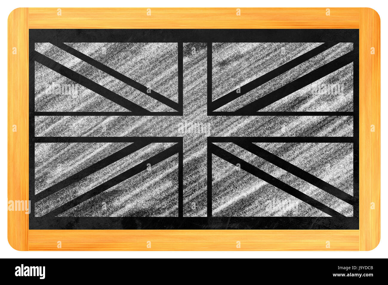 britische Flagge auf einer Tafel Stockfoto