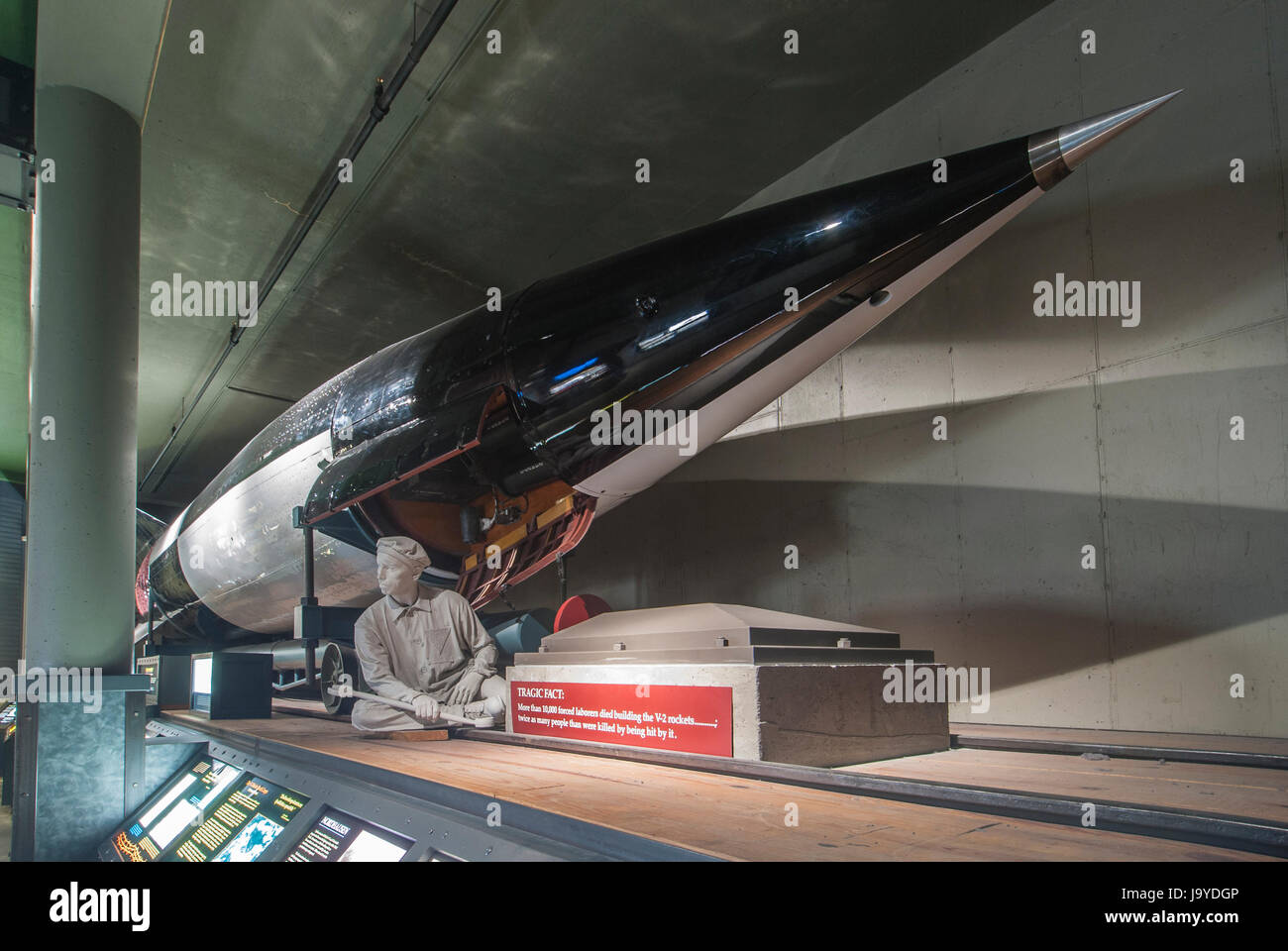 V-2 Rakete, Peenemünde anzuzeigen, Kansas Cosmosphere und Raum-Mitte, Hutchinson, Kansas. Stockfoto