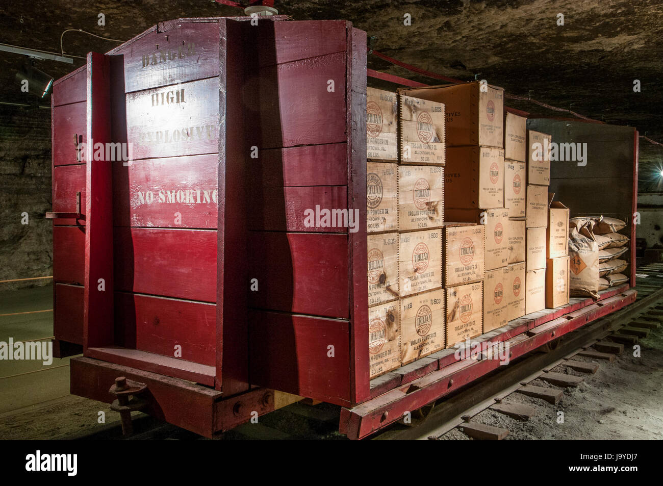 Sprengstoff-Auto, Kansas U-Bahn Salzmuseum, Hutchinson, Kansas. Stockfoto