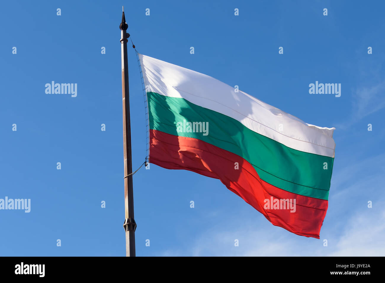 Flagge von Bulgarien Stockfoto