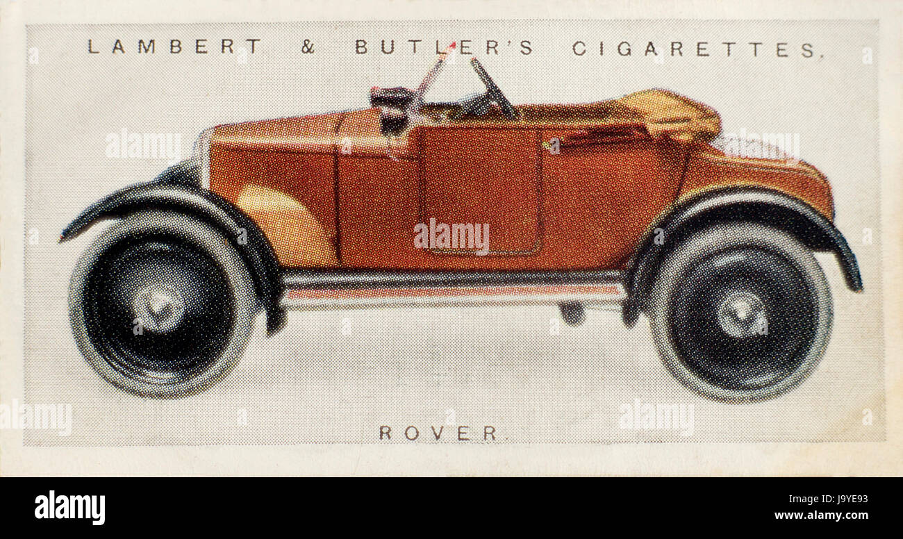 Rover Auto Zigarette Karte Lambert & Butler 1922 "Green Back" Serie Nr. 1 von 25 Autos Stockfoto