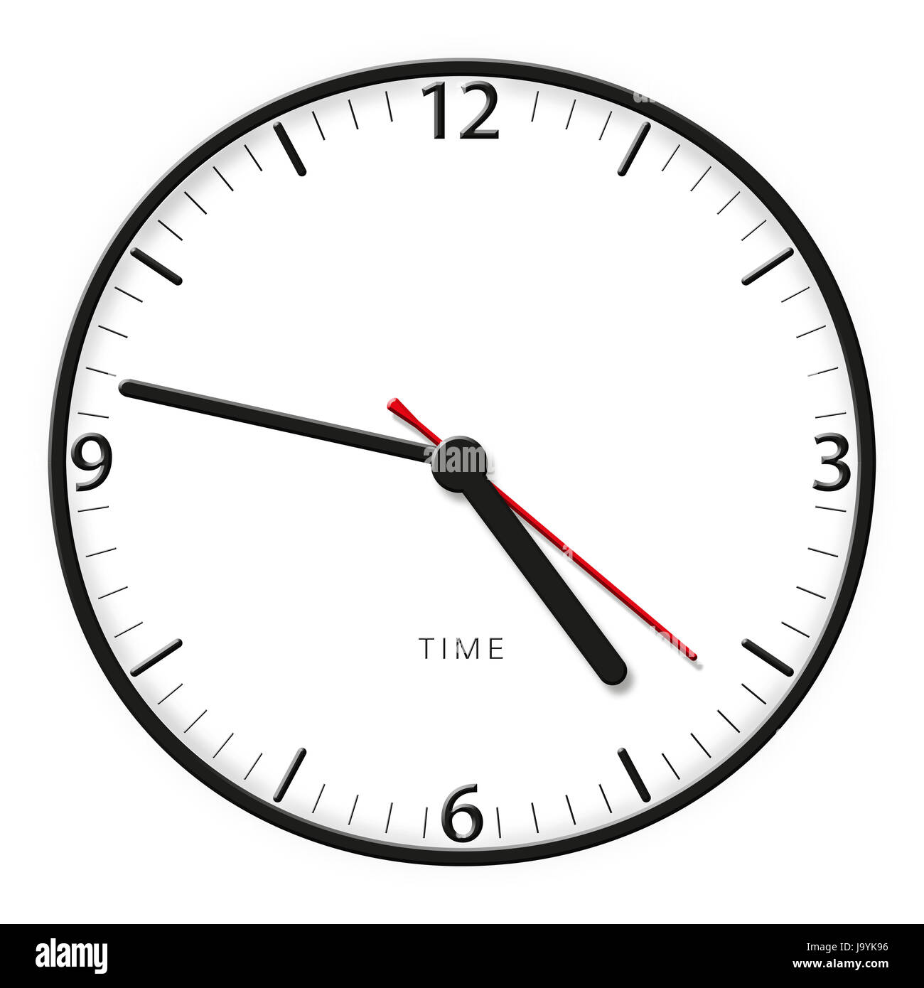 Uhr, Datum, Uhrzeit, Zeitanzeige, Sekunden, Minuten, Stunden, Stunde, Minute, Stockfoto