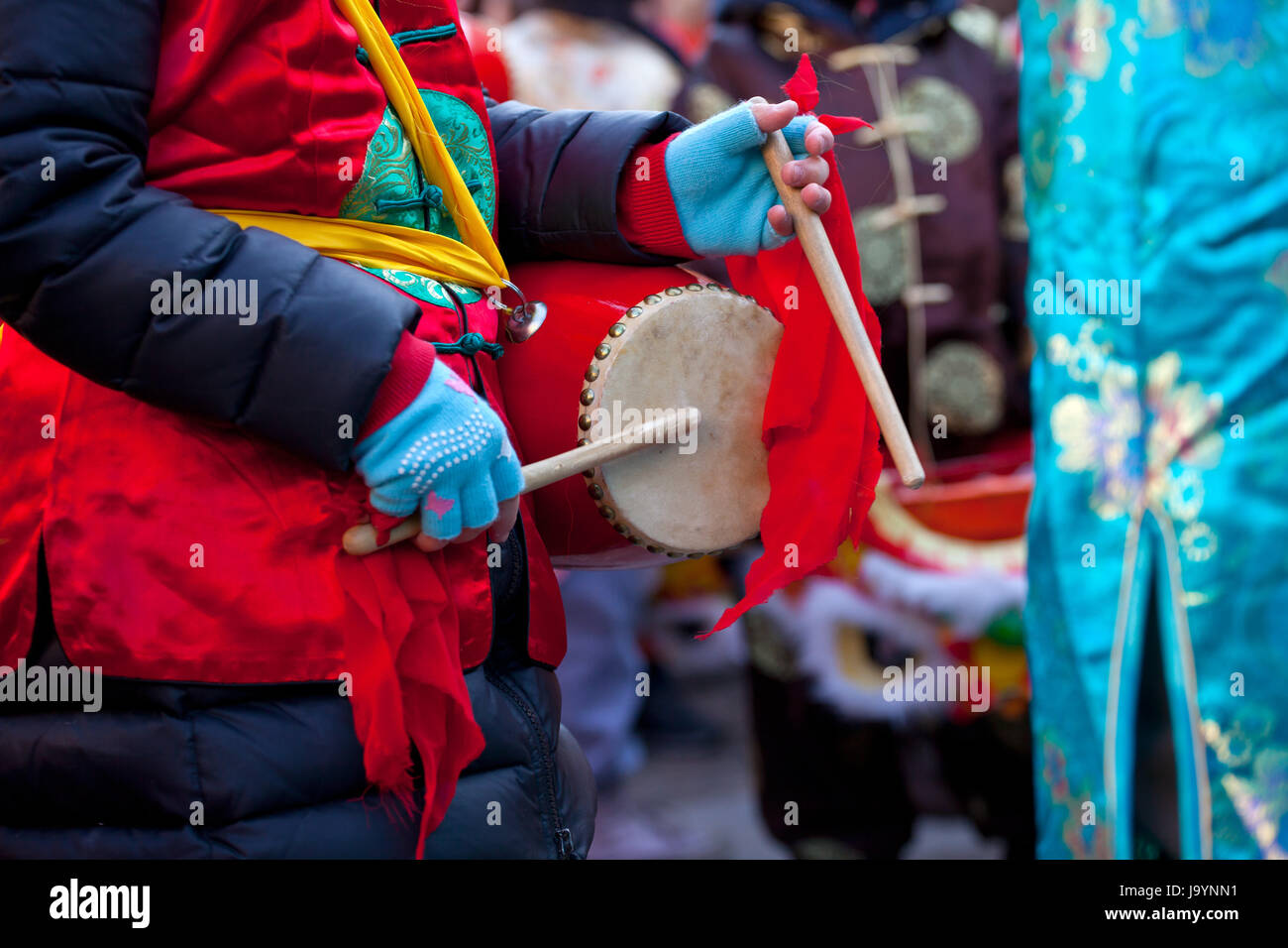 Urlaub, Chinesisch, Mailand, Parade, Neujahr, Mensch, Menschen, Menschen, Folk, Stockfoto