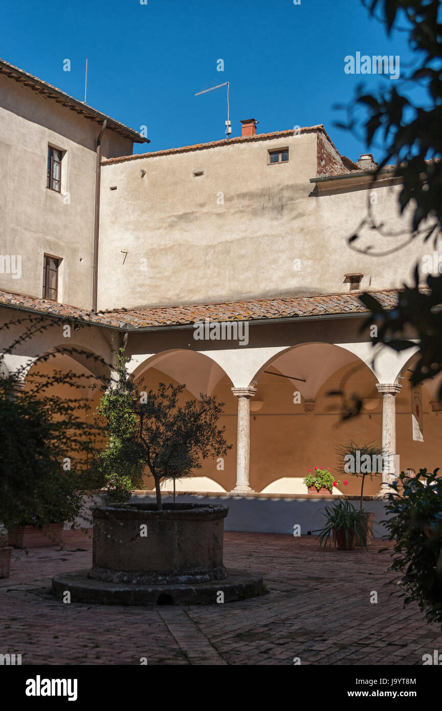Schöne Gasse in die kleinen magischen und alte Dorf Pienza, Val d ' Orcia Toskana - Italien Stockfoto