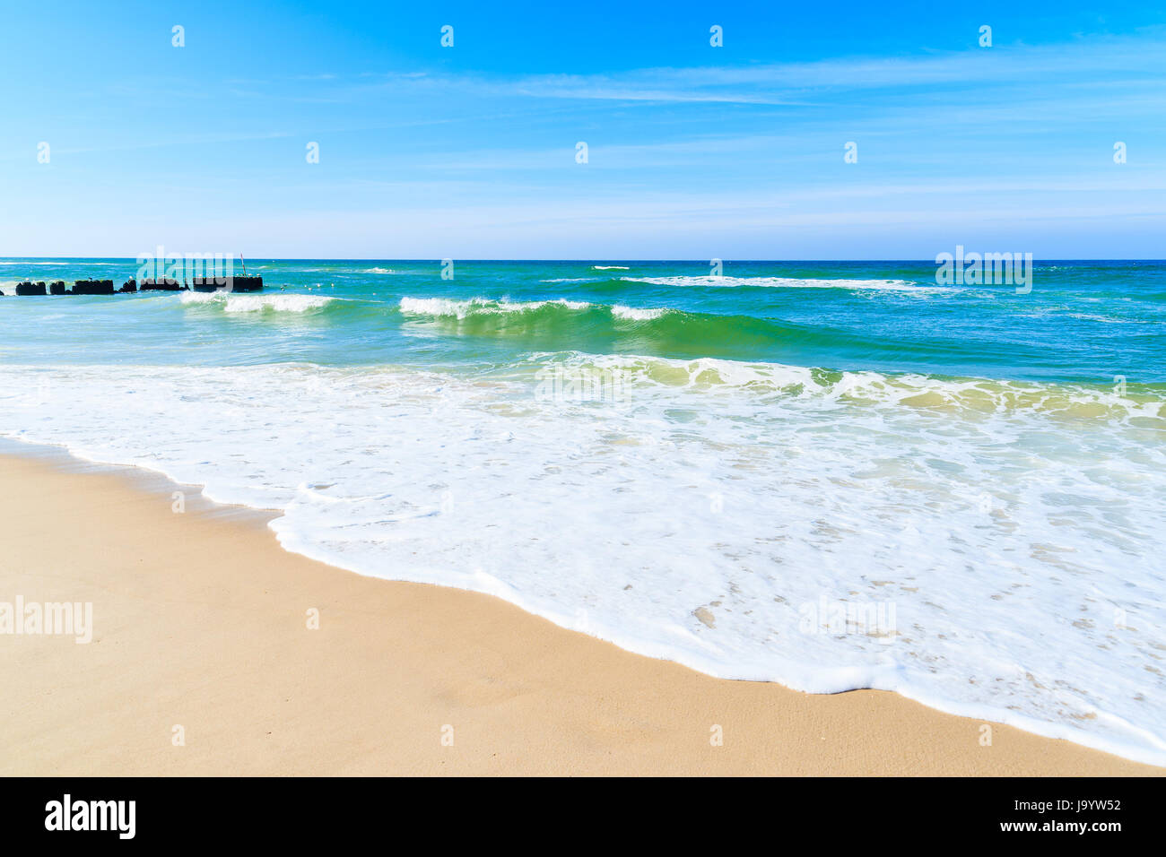 Meereswellen an schönen Kampen Strand, Insel Sylt, Nordsee, Deutschland Stockfoto