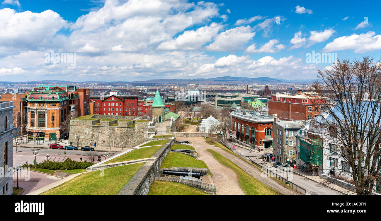 Alte Befestigungsanlagen von Quebec City, Kanada Stockfoto