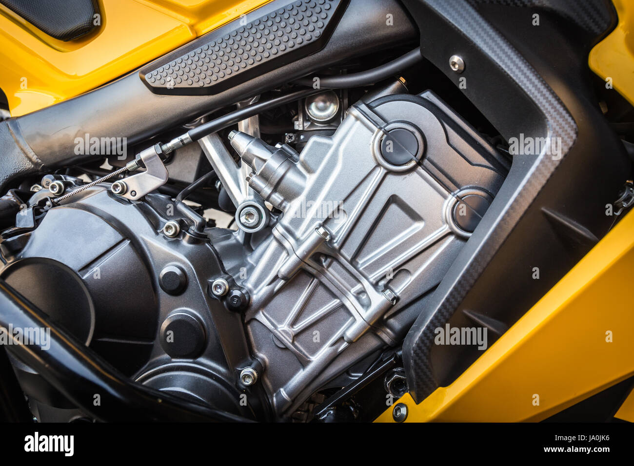 Detail der modernen Motorradmotor. Big-bike Stockfoto