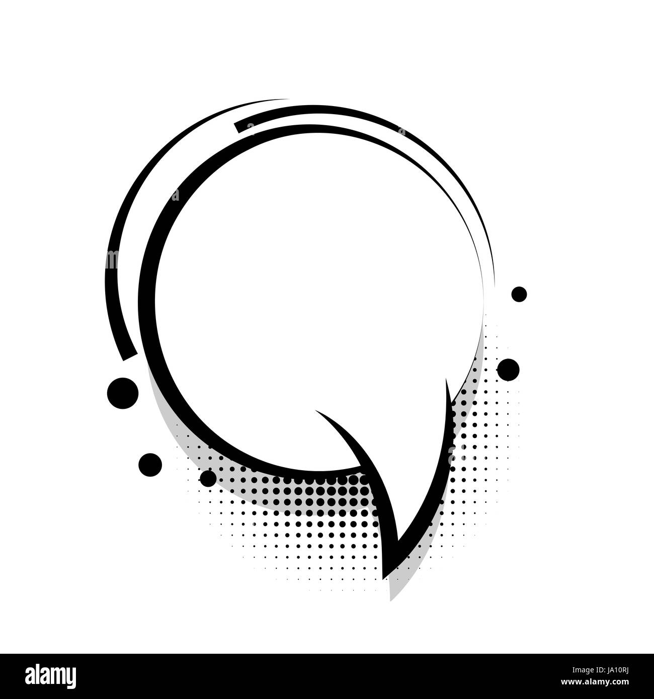 Runde leere weiße Comic-Buch Text Ballon Pop-Art. Blase Symbol Rede Ausdruck. Cartoon-lustige Label-Tag-Ausdruck. Sound-Boom Explosionseffekte. Anzeige Stock Vektor