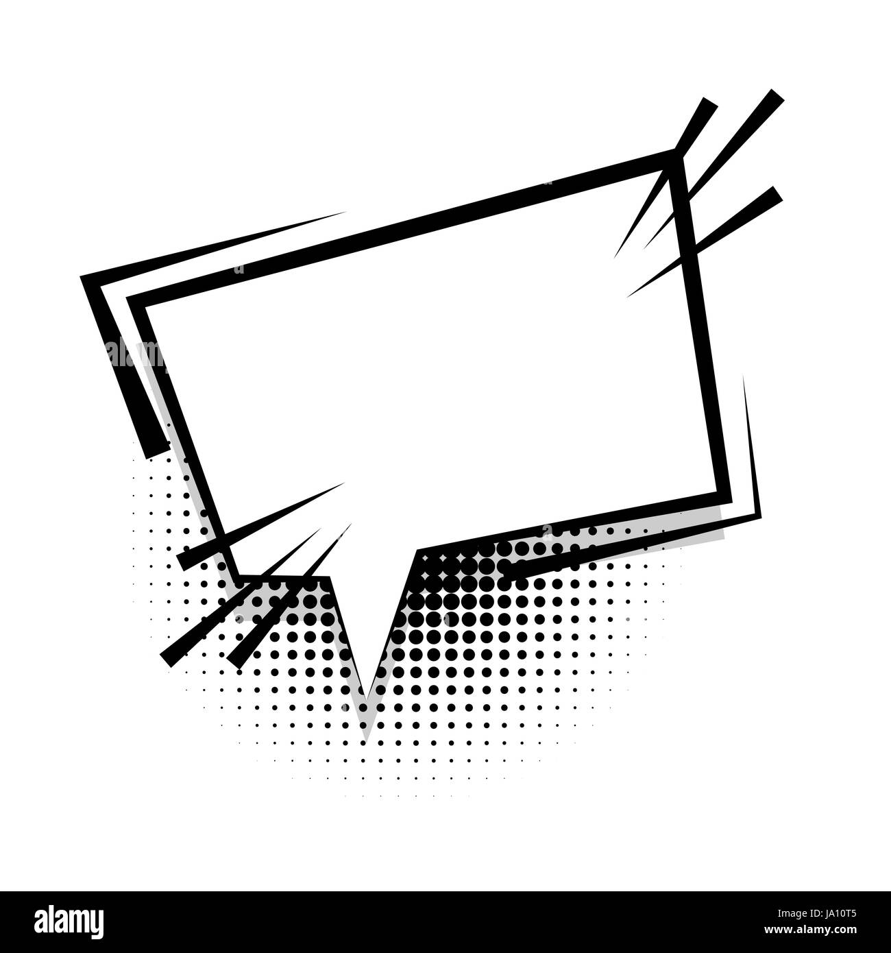 Quadratische leere weiße Comic-Buch Text Ballon Pop-Art. Blase Symbol Rede Ausdruck. Cartoon-lustige Label-Tag-Ausdruck. Sound-Boom Explosionseffekte. Werbe Stock Vektor