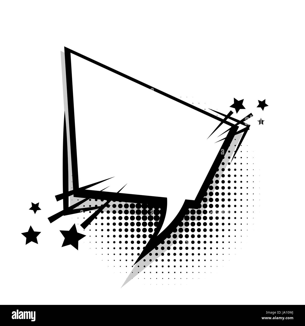 Quadratische leere weiße Comic-Buch Text Ballon Pop-Art. Blase Symbol Rede Ausdruck. Cartoon-lustige Label-Tag-Ausdruck. Sound-Boom Explosionseffekte. Werbe Stock Vektor