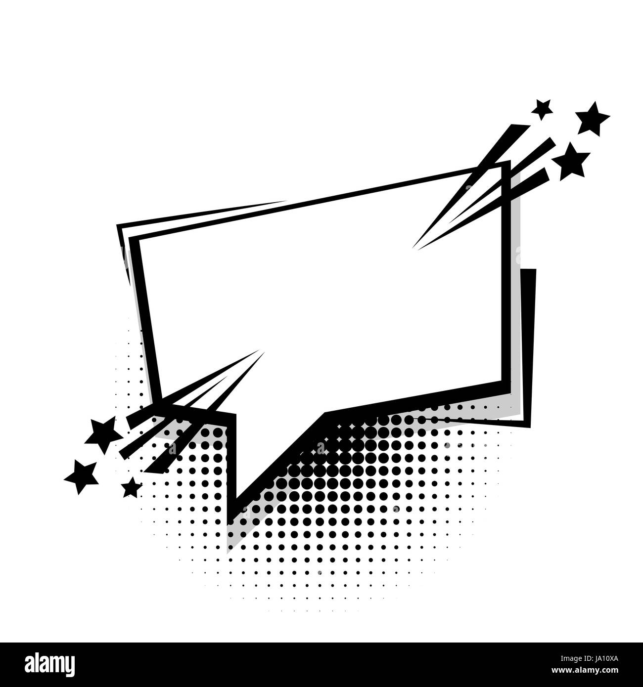 Quadratische leere weiße Comic-Buch Text Ballon Pop-Art. Blase Symbol Rede Ausdruck. Cartoon-lustige Label-Tag-Ausdruck. Sound-Boom Explosionseffekte. Werbe Stock Vektor