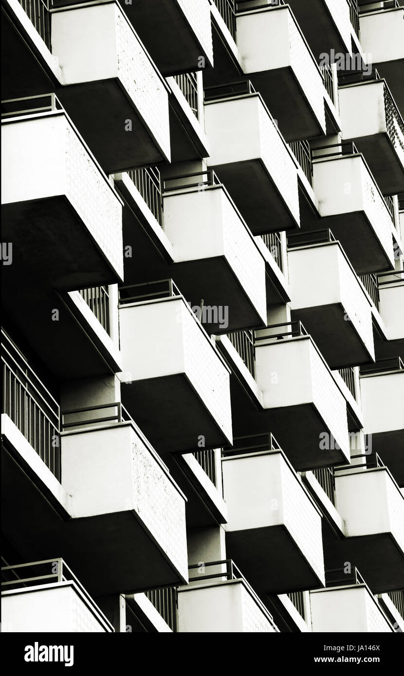 symmetrische Balkone Stockfoto