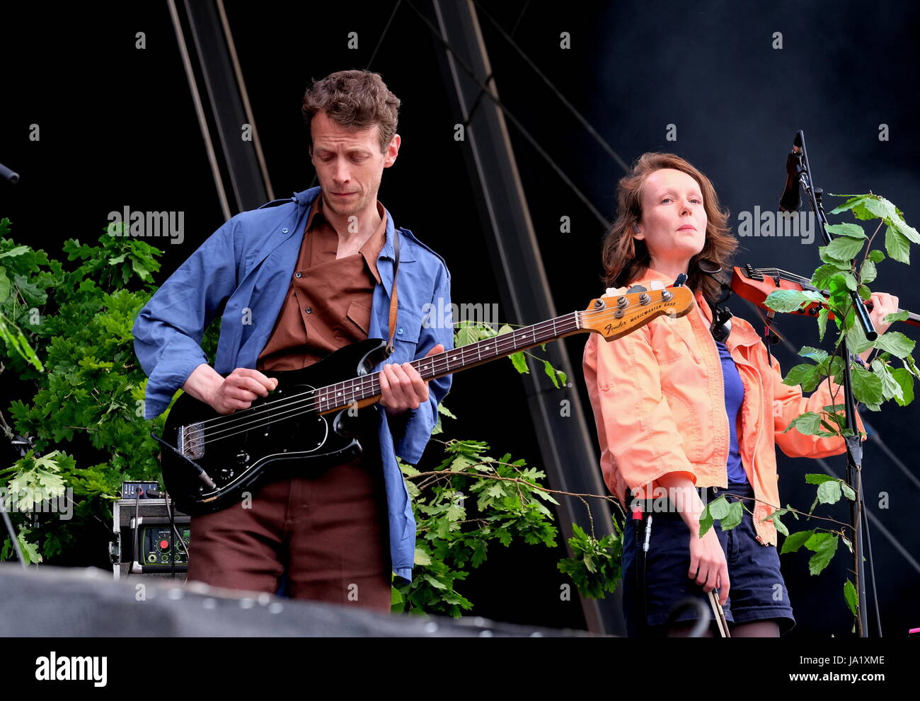 Neil Hamilton Wilkinson und Aby Fry mit British Sea Power aka BSP auf Southampton gemeine Volk Festival, Mai 28. 2017 Stockfoto