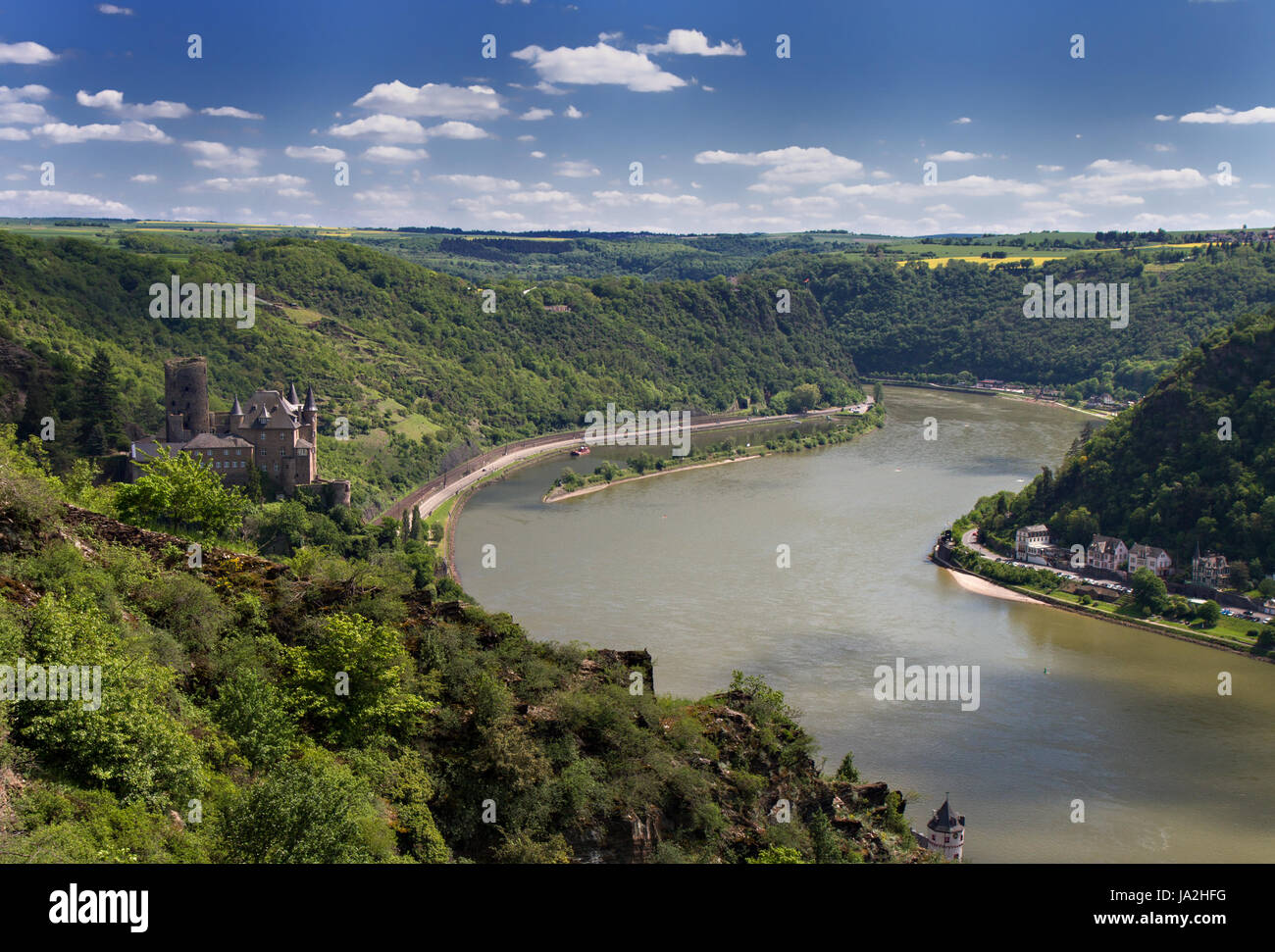 Rhein, Deutschland, Bundesrepublik Deutschland, Anblick, Ausblick, Outlook, Perspektive, Stockfoto
