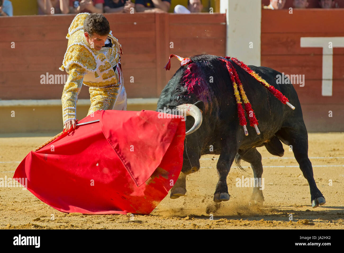 Ein Detail der einen Stierkampf in Spanien Stockfoto
