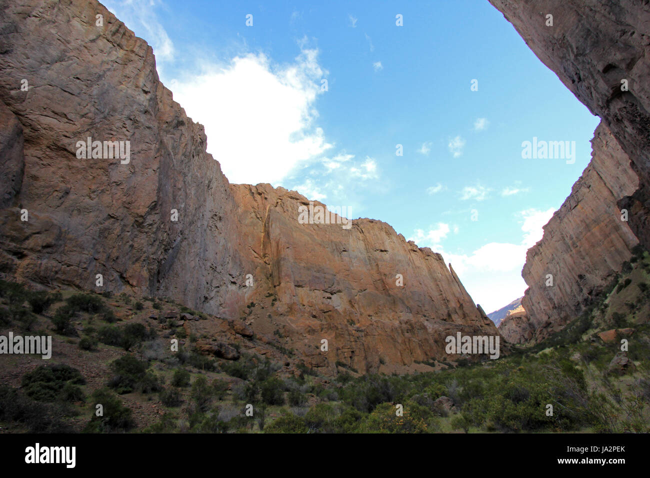 Buitrera Canyon, ein Kletterparadies in Chubut-Tal, Patagonien, Argentinien Stockfoto