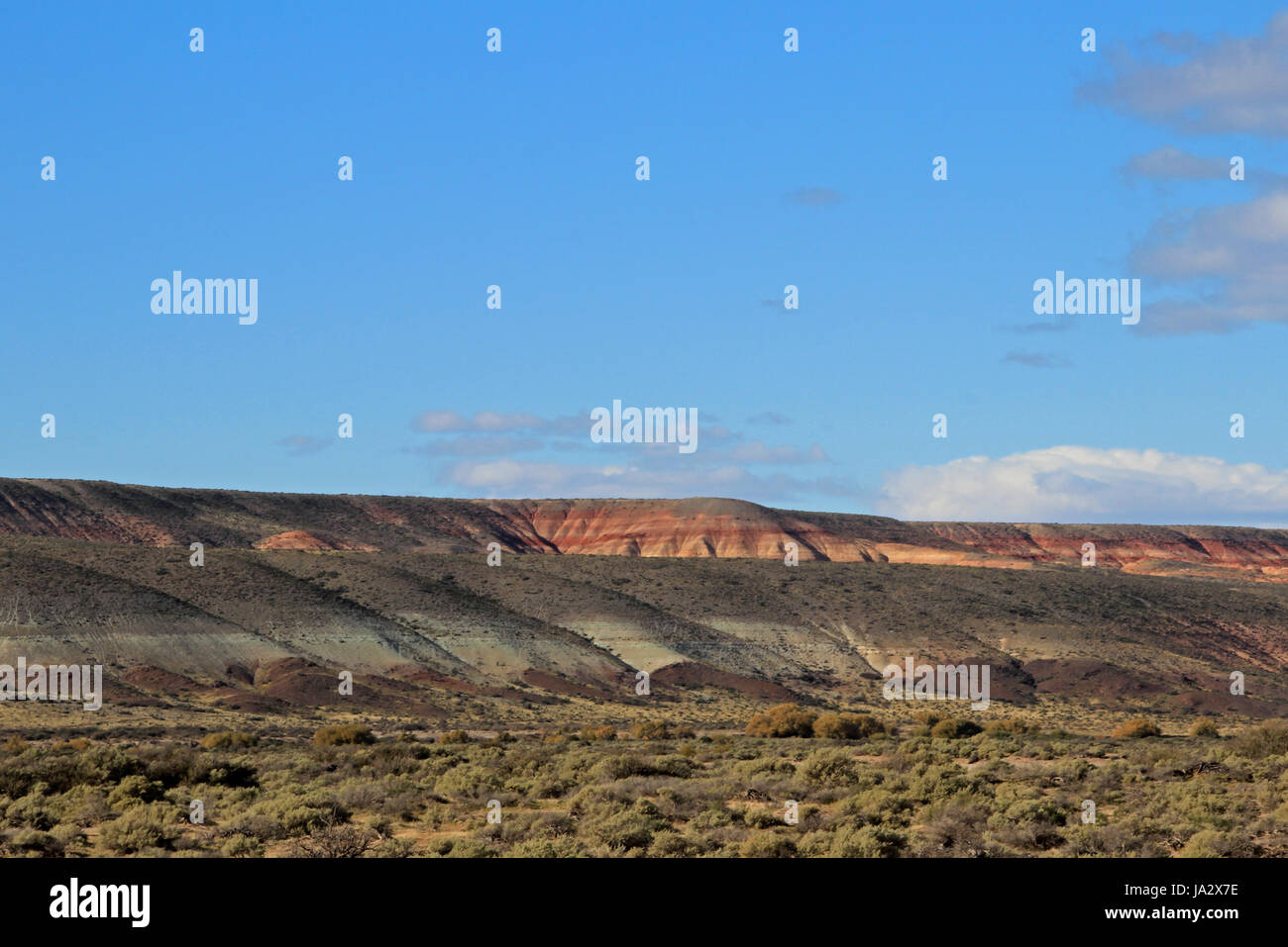 Schöne Badlands im Chubut-Tal, entlang Route 12, Chubut, Argentinien Stockfoto