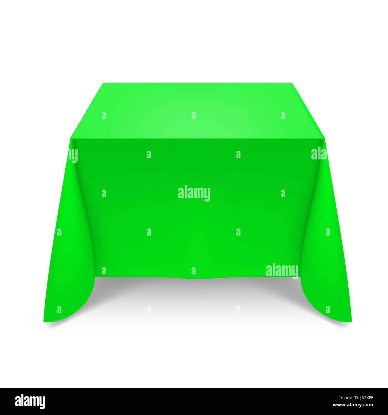 Grüne Tischdecke. Abbildung auf weißem Hintergrund für design Stockfoto