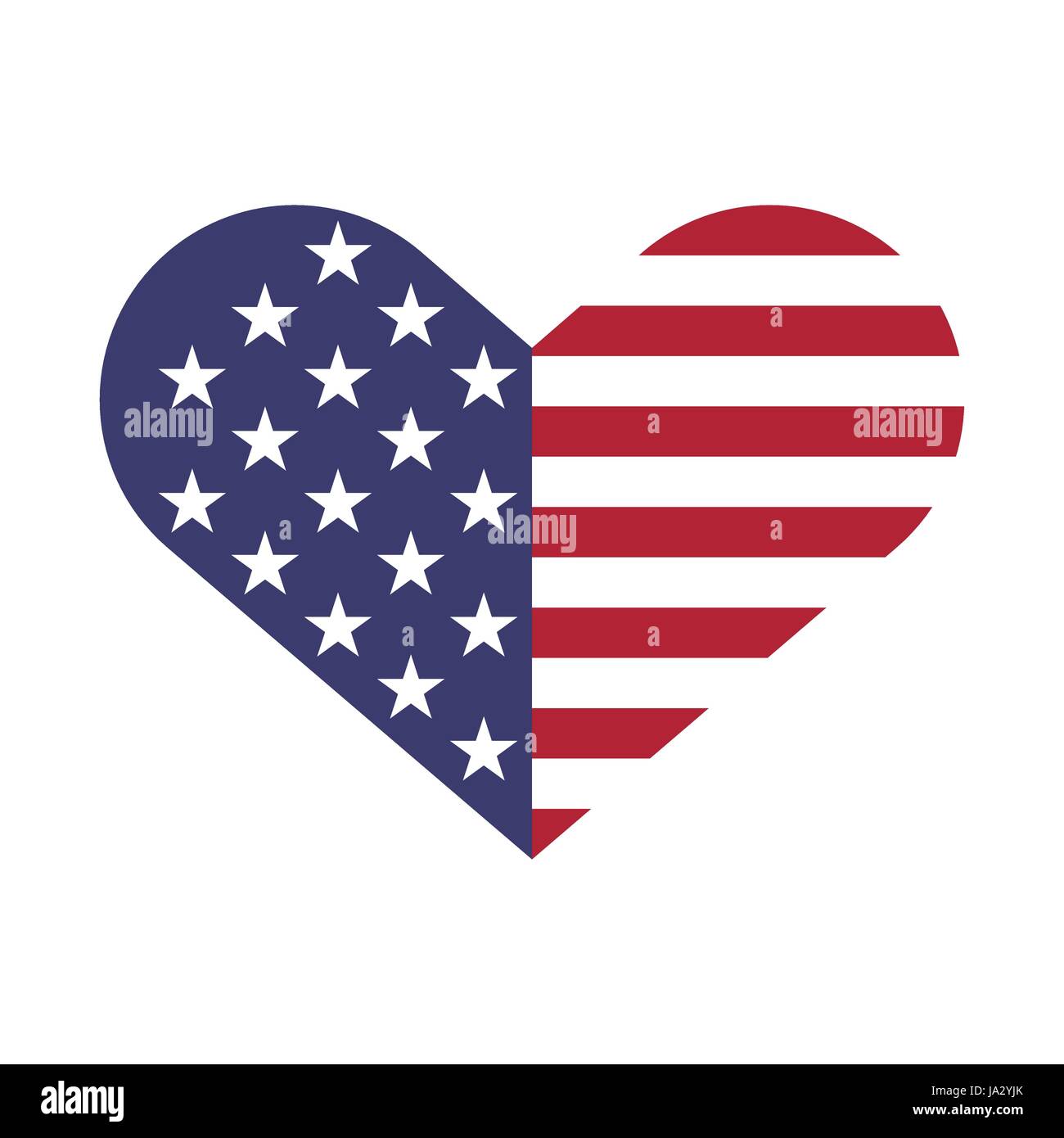 USA Flagge Herzen Form Vektor-Illustration für Independence Day, Gedenktag oder andere Stock Vektor