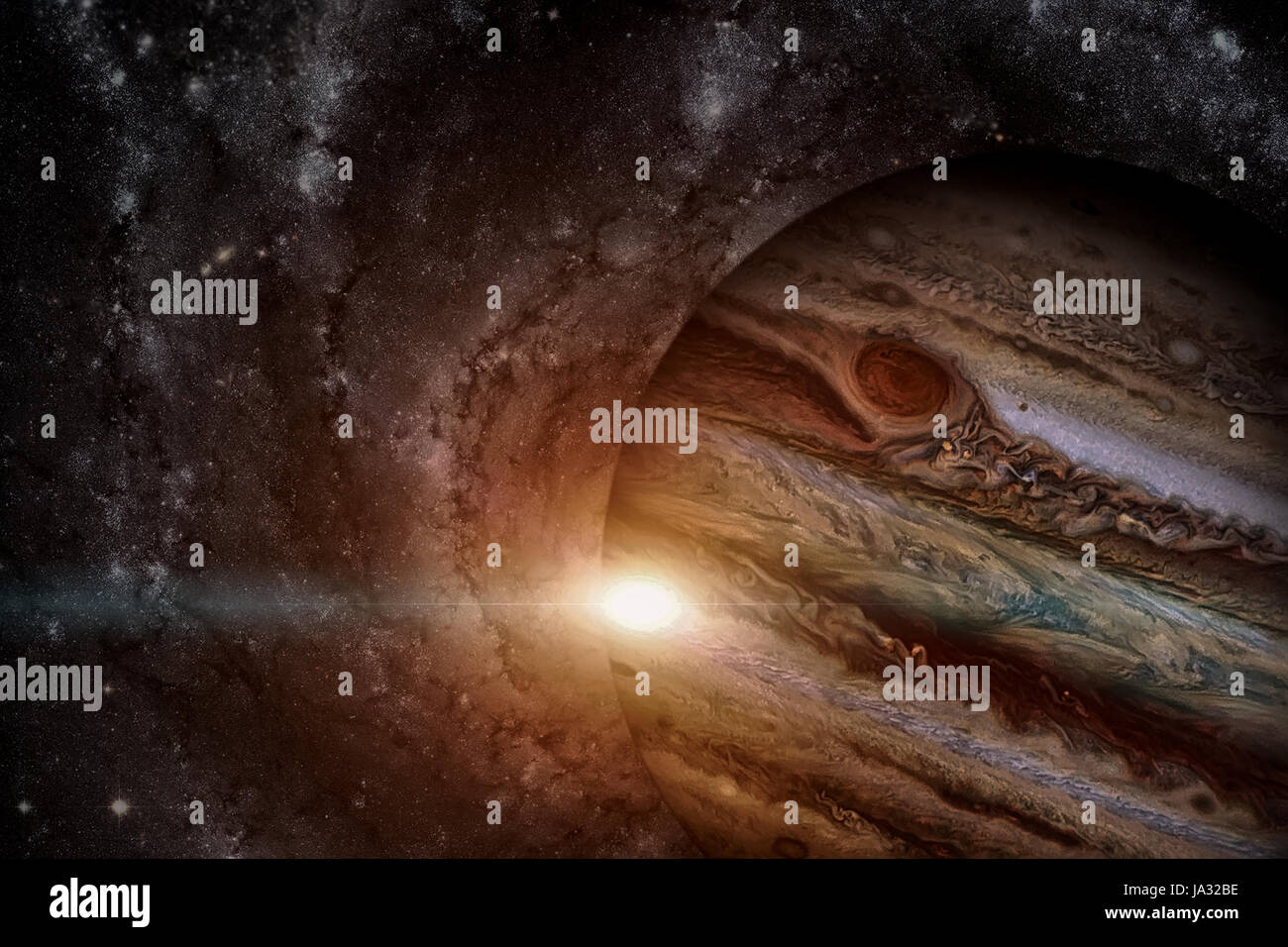 Sonnensystem - Jupiter. Es ist der fünfte Planet von der Sonne und der größte in unserem Sonnensystem. Seine riesigen Planeten mit einer Masse ein Tausendstel der Stockfoto