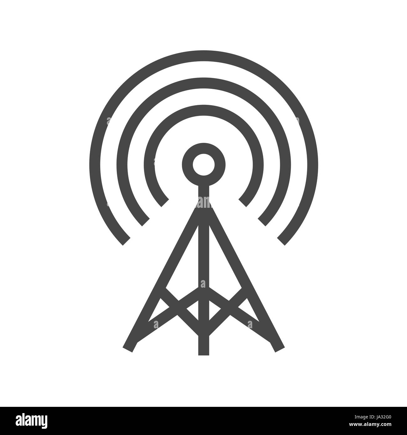 Transmiter dünne Linie Vektor Icon. Flach-Symbol auf dem weißen Hintergrund isoliert. Editierbare EPS-Datei. Vektor-Illustration. Stock Vektor
