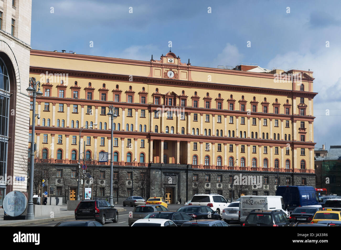 Moskau: das Gebäude der Lubjanka, populärer Name für den Hauptsitz des Kgb und angeschlossene Gefängnis Lubjanka-Platz, ein 1897 neobarocke Gebäude Stockfoto