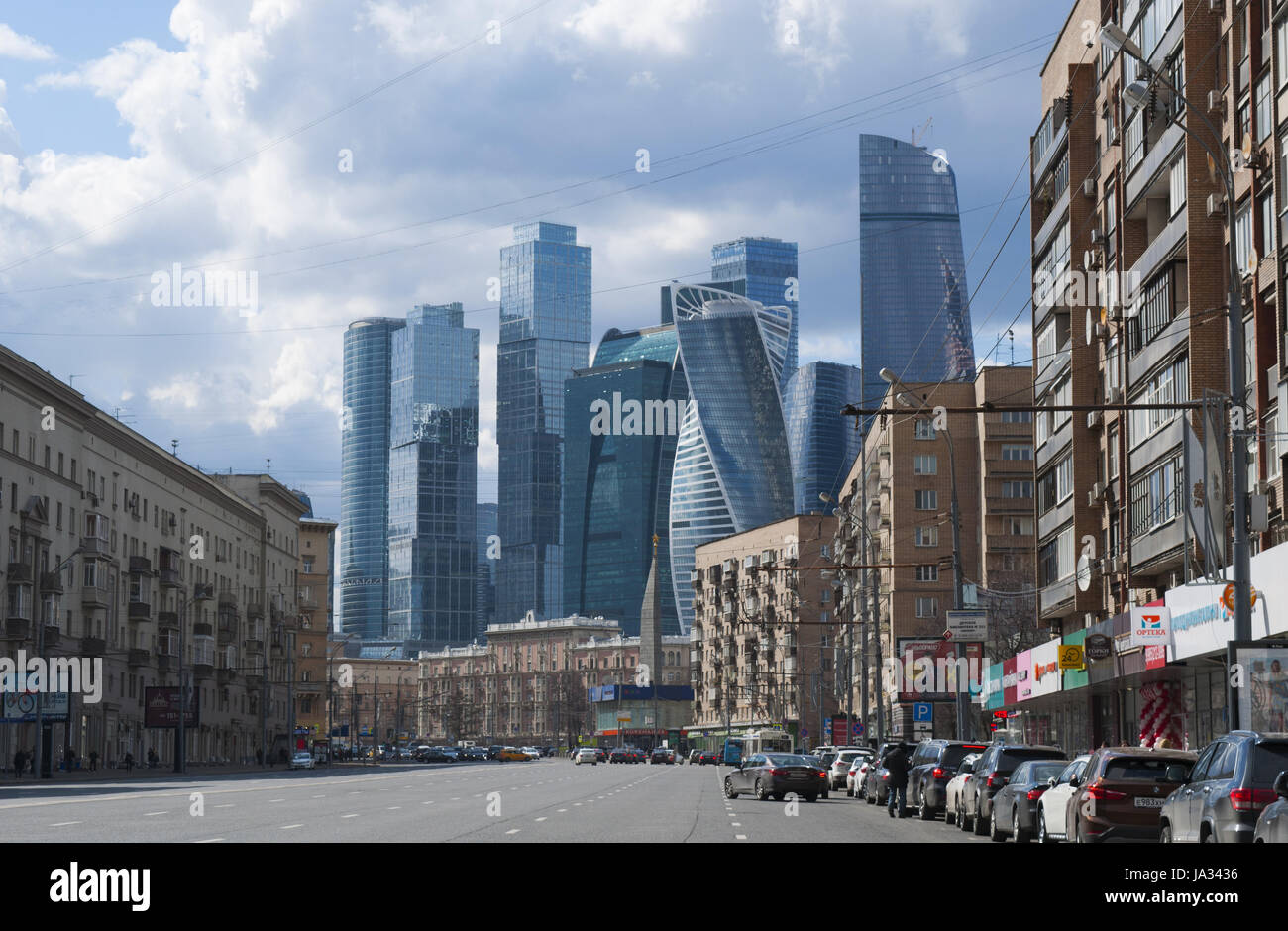Skyline mit den Wolkenkratzern von Moskau internationales