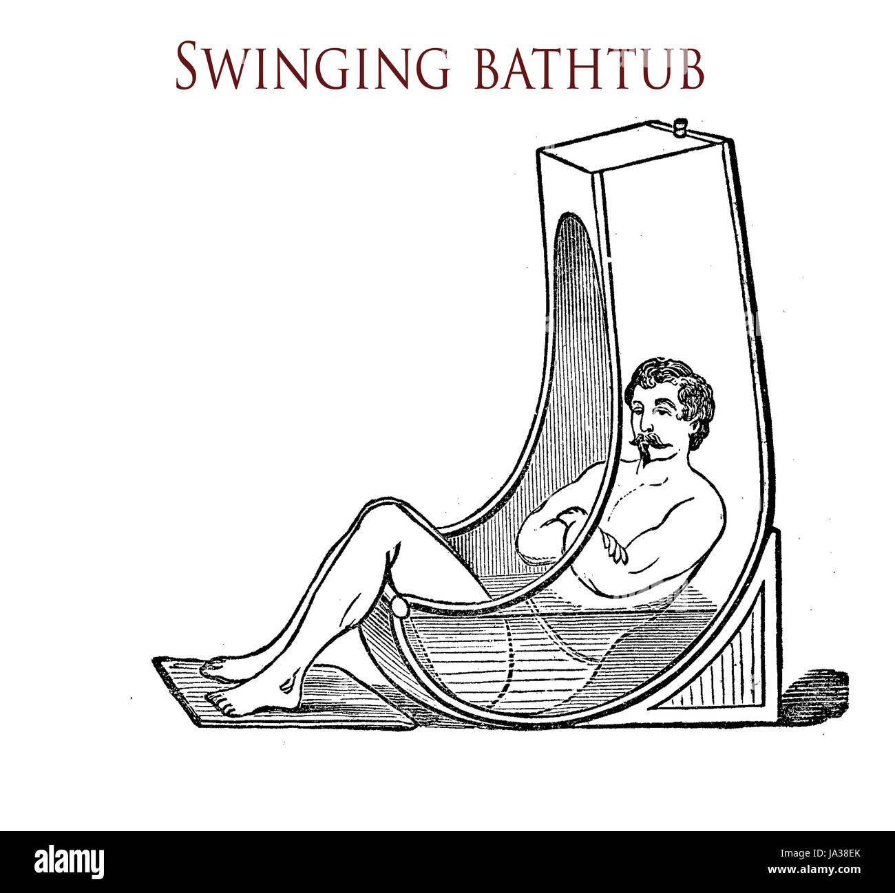 Badewanne für Wellenbad - Sitzung, Vintage Illustration schwingen Stockfoto