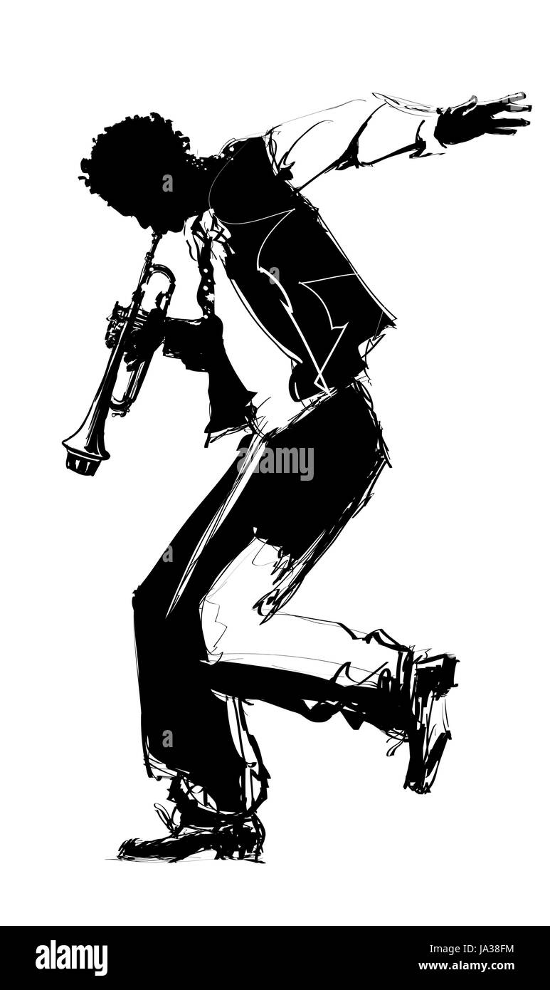 Jazz-Trompeter - Vektor-illustration Stock Vektor