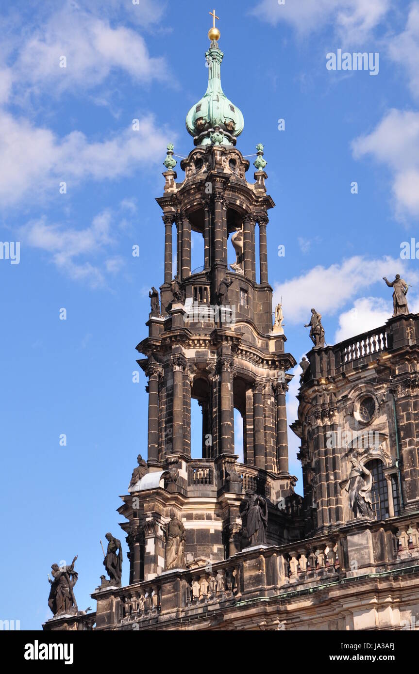 Kathedrale, Dresden, ein Palast, Saint, Trinity, Bistum, Turm, Kapelle Stockfoto