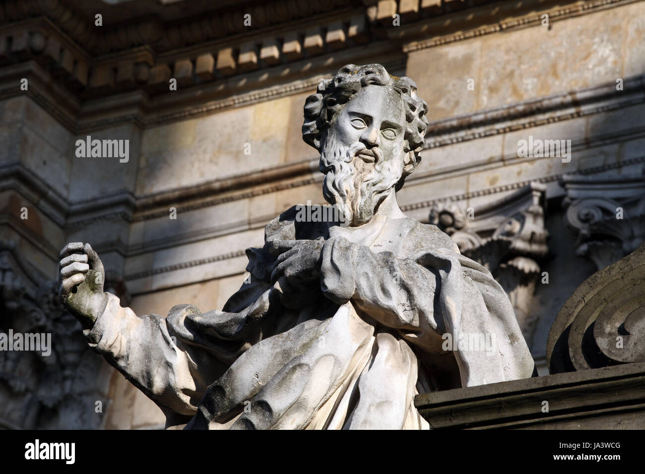 Kirche, Gebäude, Fassade, Statue, Polen, Paul, Peter, Reisen, religiösen, Stockfoto