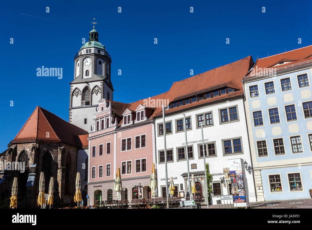 Frauenkirche, Meißen Sachsen Deutschland Europa Stadtturm Wahrzeichen Stockfoto
