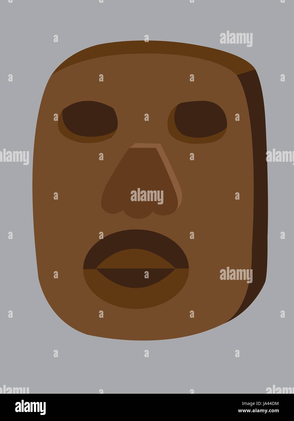 eine hölzerne Maske eines afrikanischen Stammes, Stock Vektor