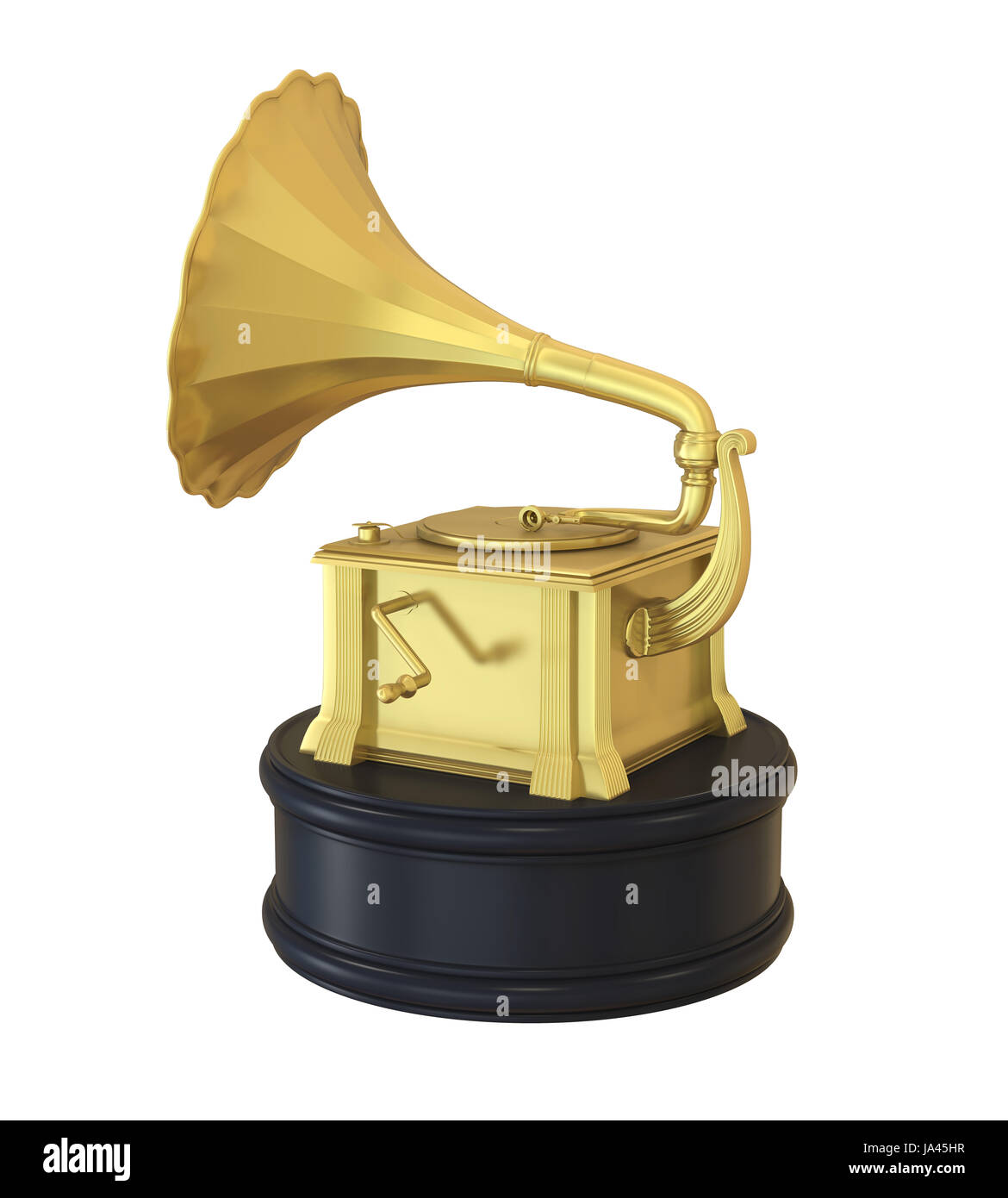 Gramophone Trophy Musikpreis isoliert Stockfoto