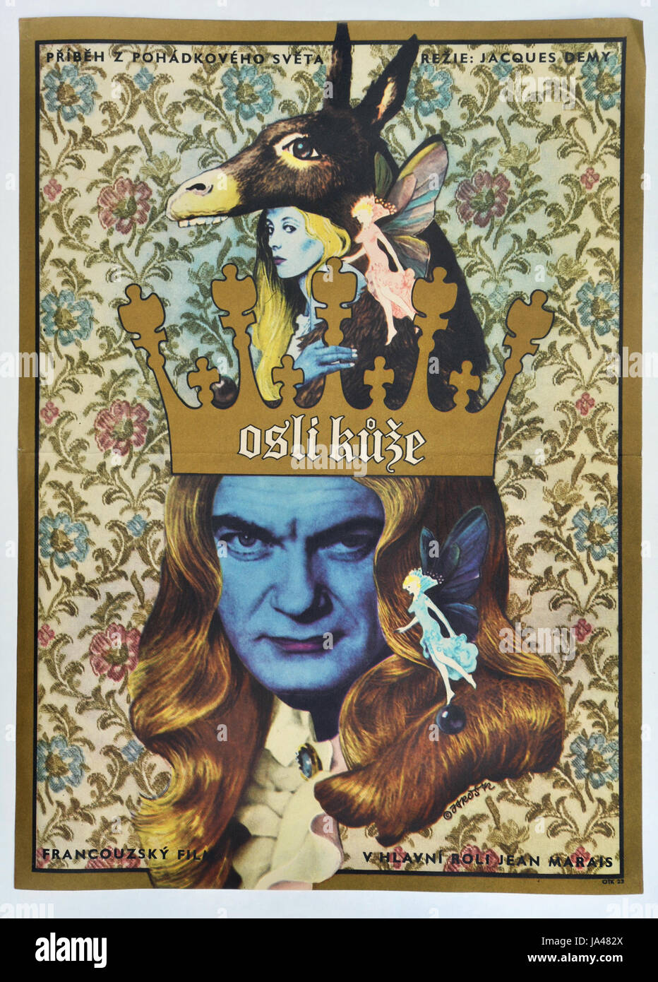 Esel-Haut. Tschechoslowakische Filmplakat für französische Film mit Jean Marais und Catherine Deneuve, 1970. Stockfoto