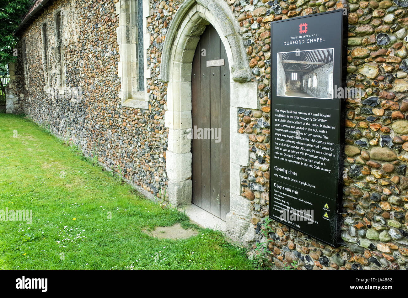 Duxford-Kapelle in Whittlesford, Cambridgeshire. Dies ist eine c14 Chantry Kapelle, die einst als ein Lazarett genutzt wurden. English Heritage ausgeführt. Stockfoto