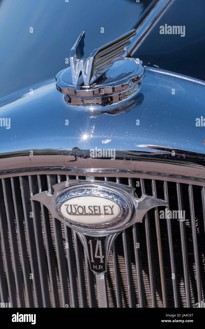 Oldtimer-Motorhaube Maskottchen Wolseley Stockfoto