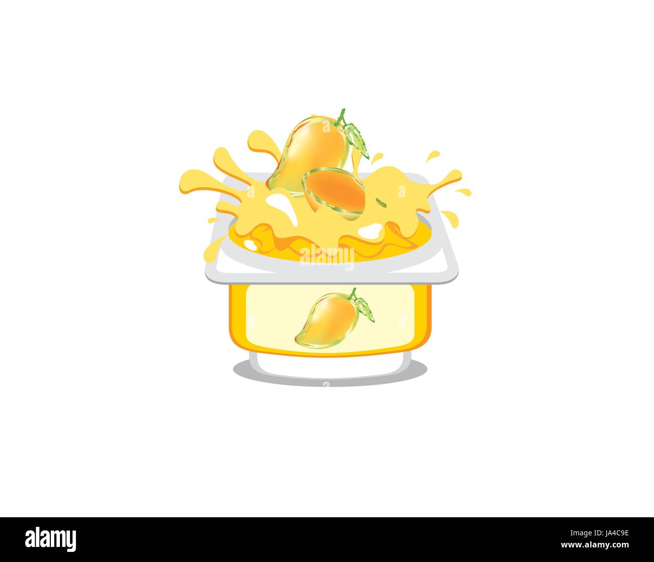 Mango Geschmack Joghurt Stock Vektor