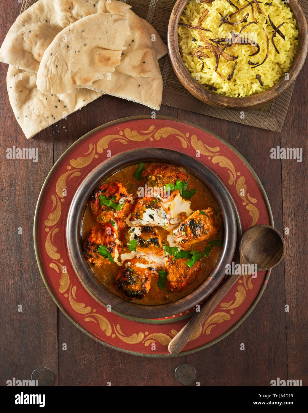 Murgh Makhani. Indische Butter Chickencurry. Indien-Essen Stockfoto