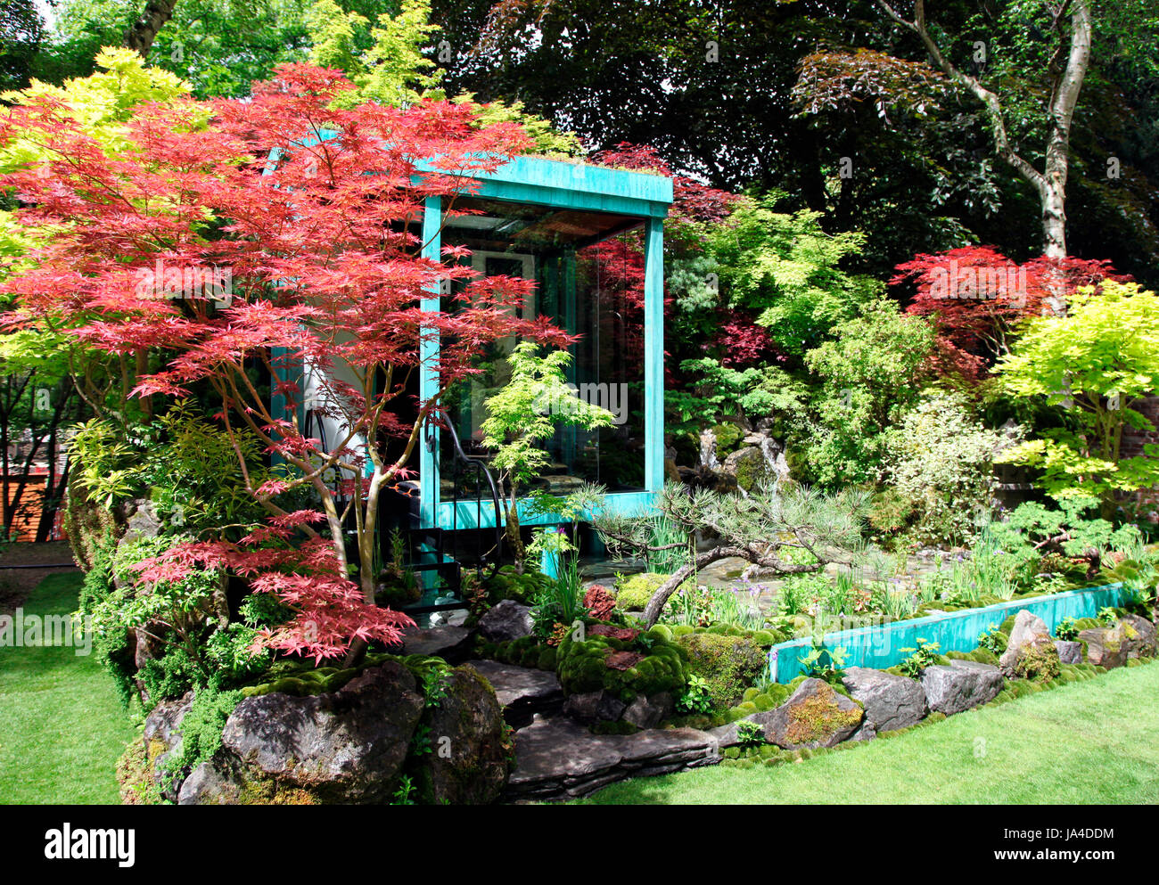 Gosho keine Niwa, keine Mauer, kein Krieg, Handwerker Garten von Kazyuki Ishihara im RHS Chelsea Flower Show 2017 Stockfoto