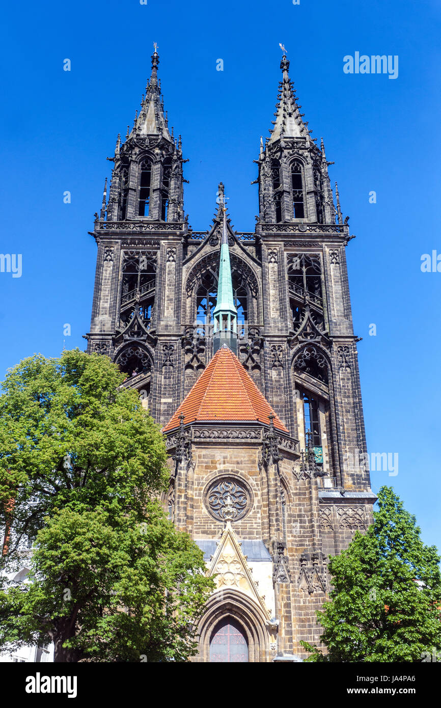 Meissener Dom Domplatz Deutschland Sachsen, Europa Stockfoto