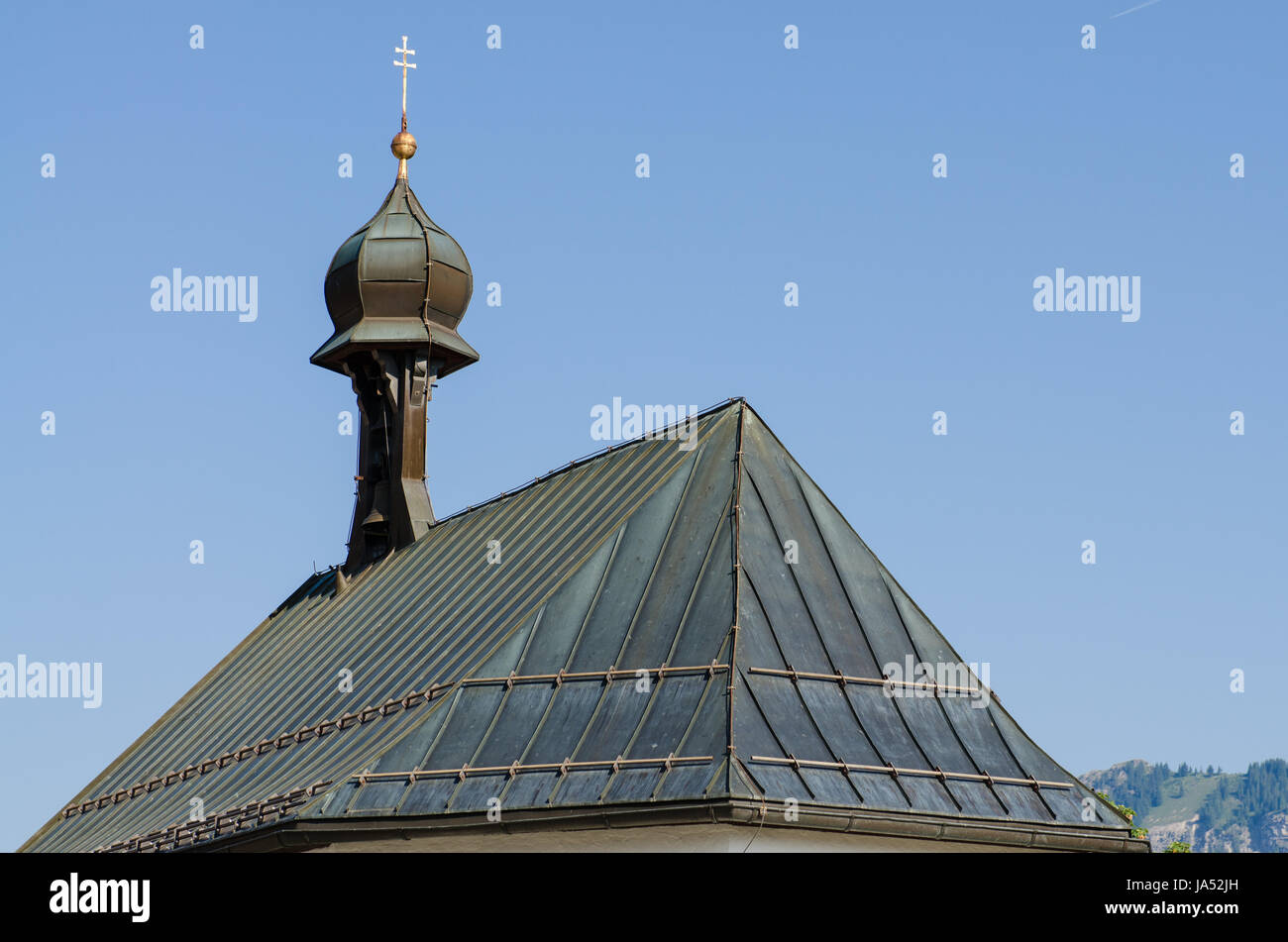 Kirche, Kreuz, Kapelle, Firmament, Himmel, Dach, blau, Österreicher, Stil Stockfoto