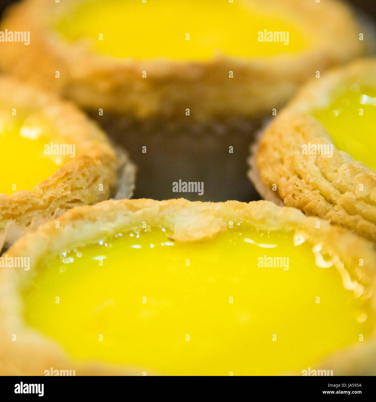 Platz in der Nähe bis der traditionellen Eierkuchen in Hong Kong, China. Stockfoto