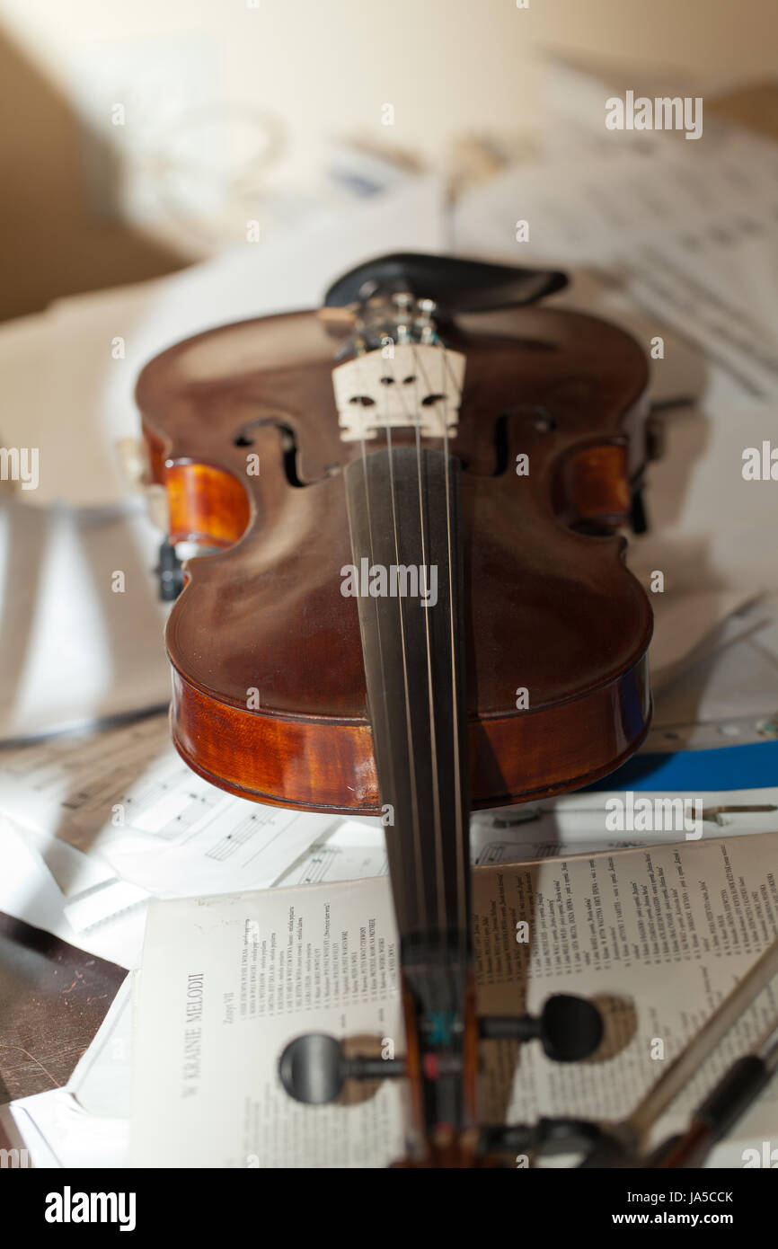 Musik, Violine, Partitur, alte, Maßnahme, Instrument, Methode, Investment-Trust Stockfoto