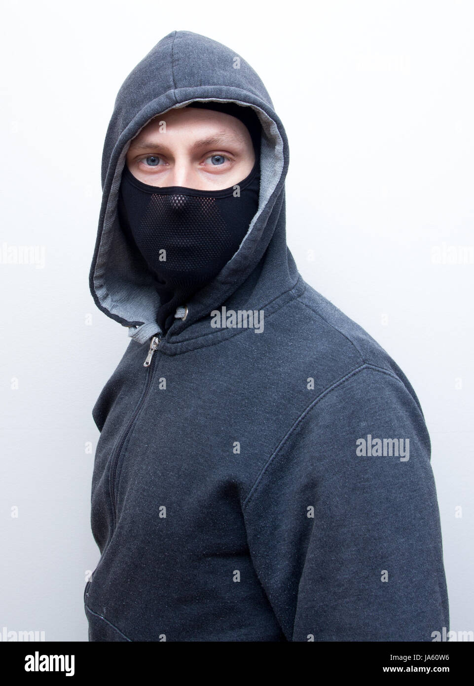 Mann im Ski-Maske Stockfoto