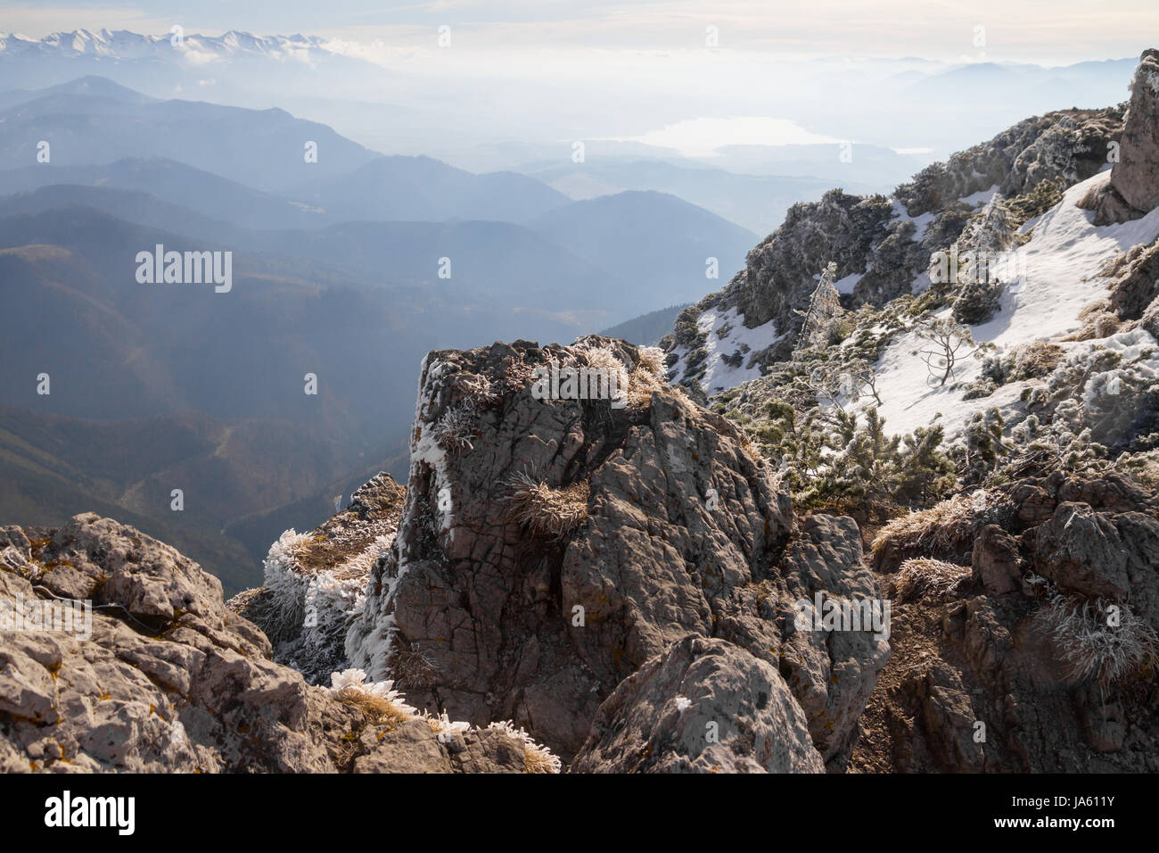Gebirge Landschaft im winter Stockfoto