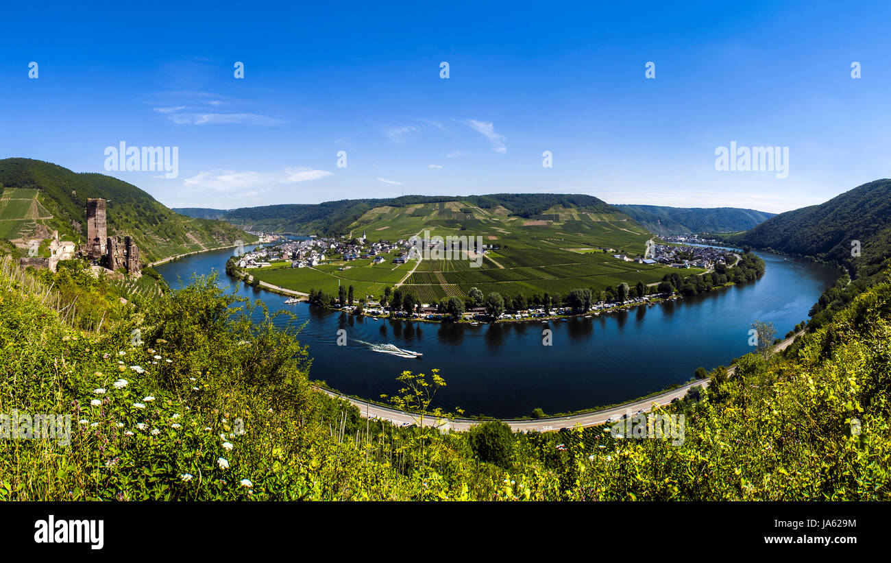Schönen Fluss Siedlung fisheye Stockfoto